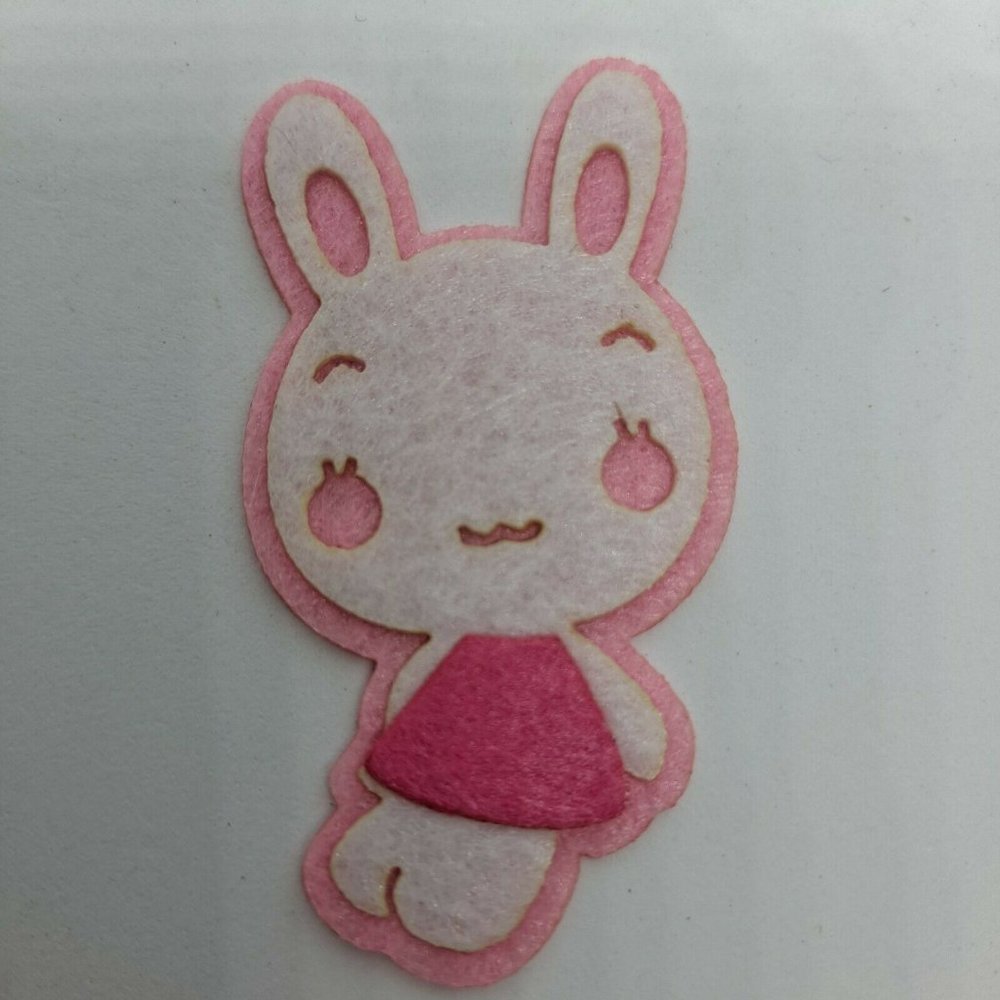 Bunny Applique Sew On Patch Felt scrapbook craft
